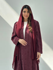 C 2053 Burgundy Abaya