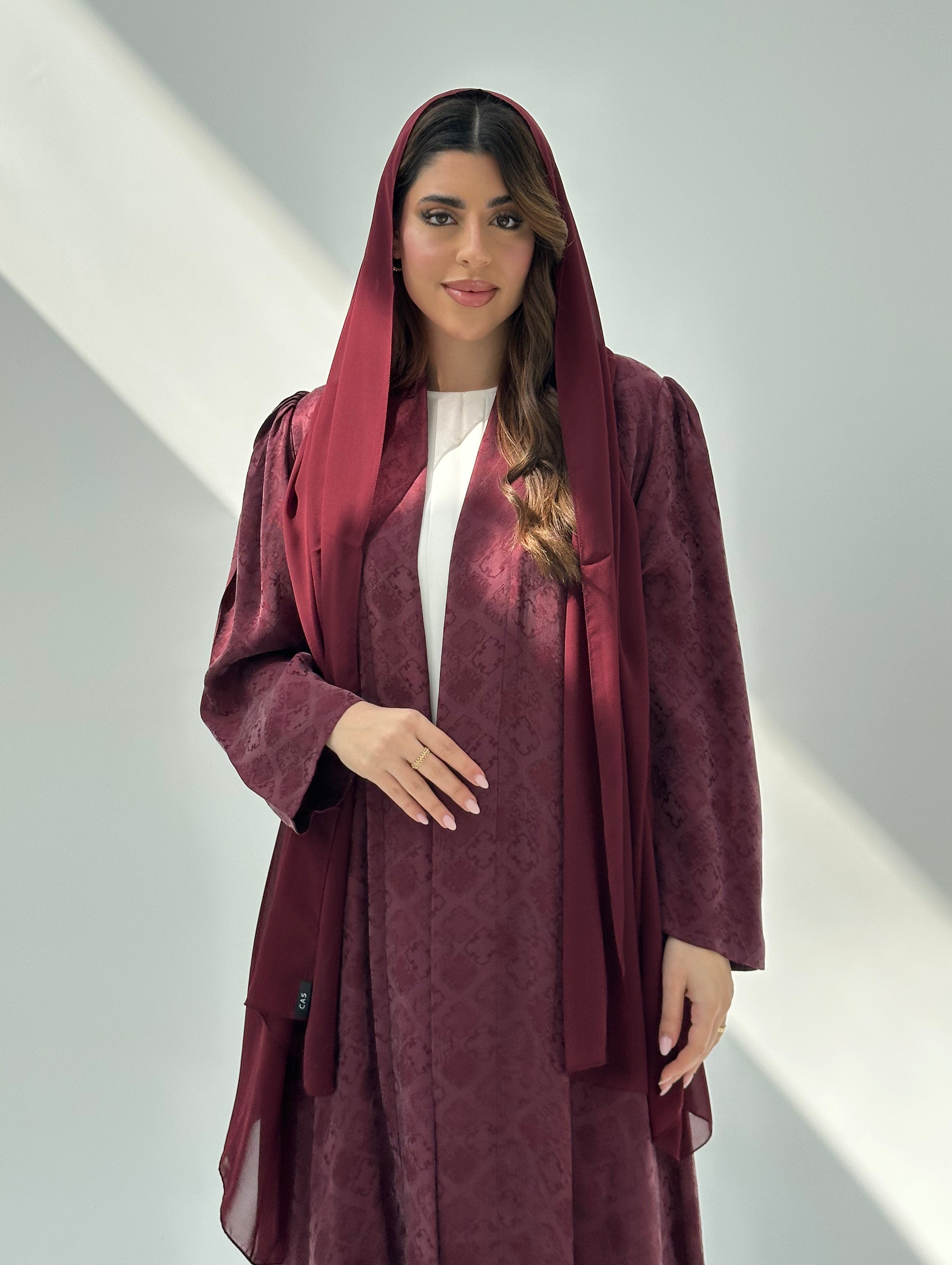C 2053 Burgundy Abaya