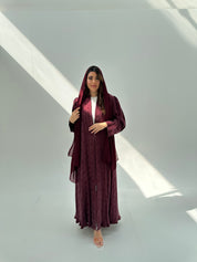 C 2053 Burgundy Abaya