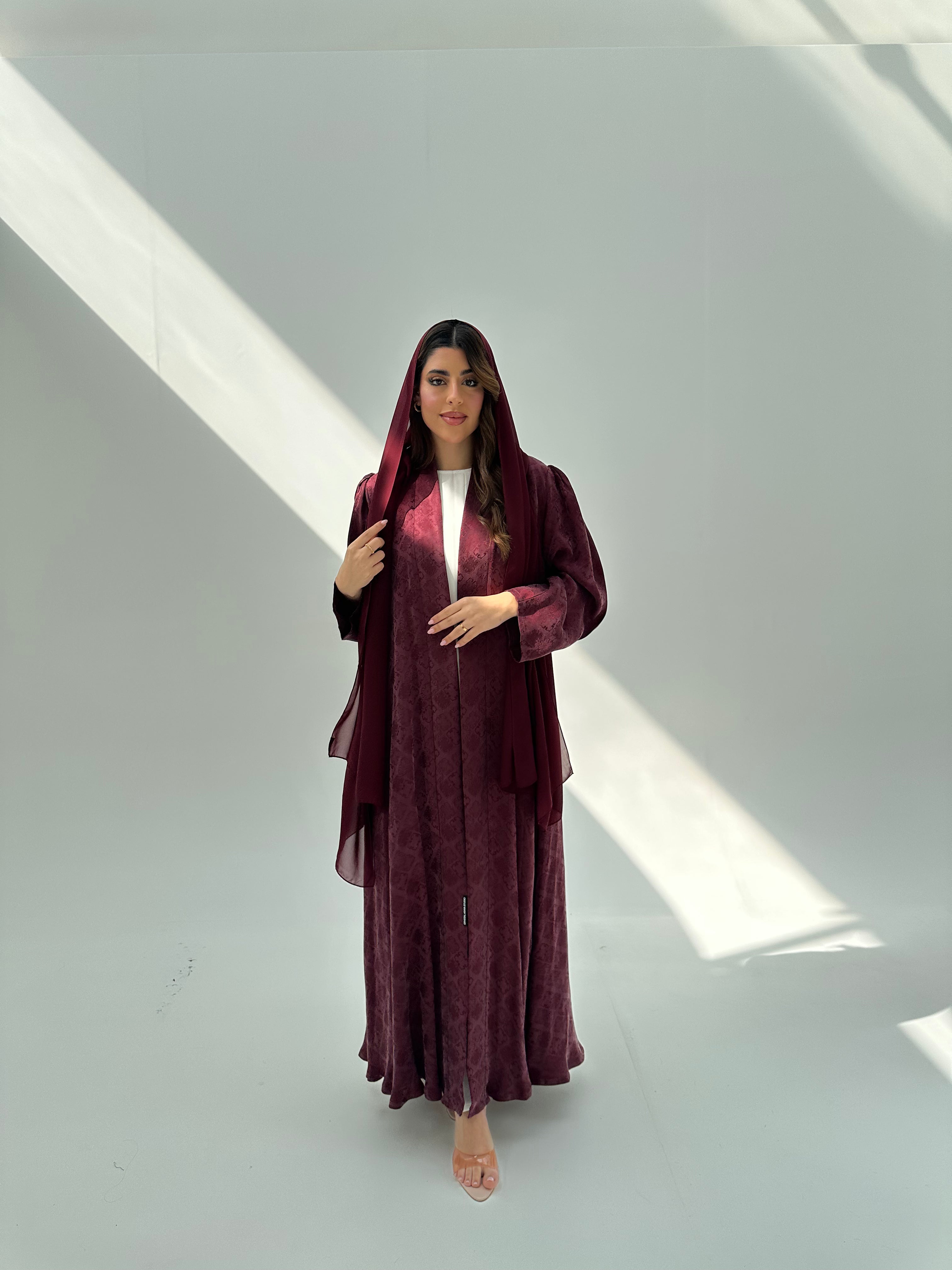 C 2053 Burgundy Abaya