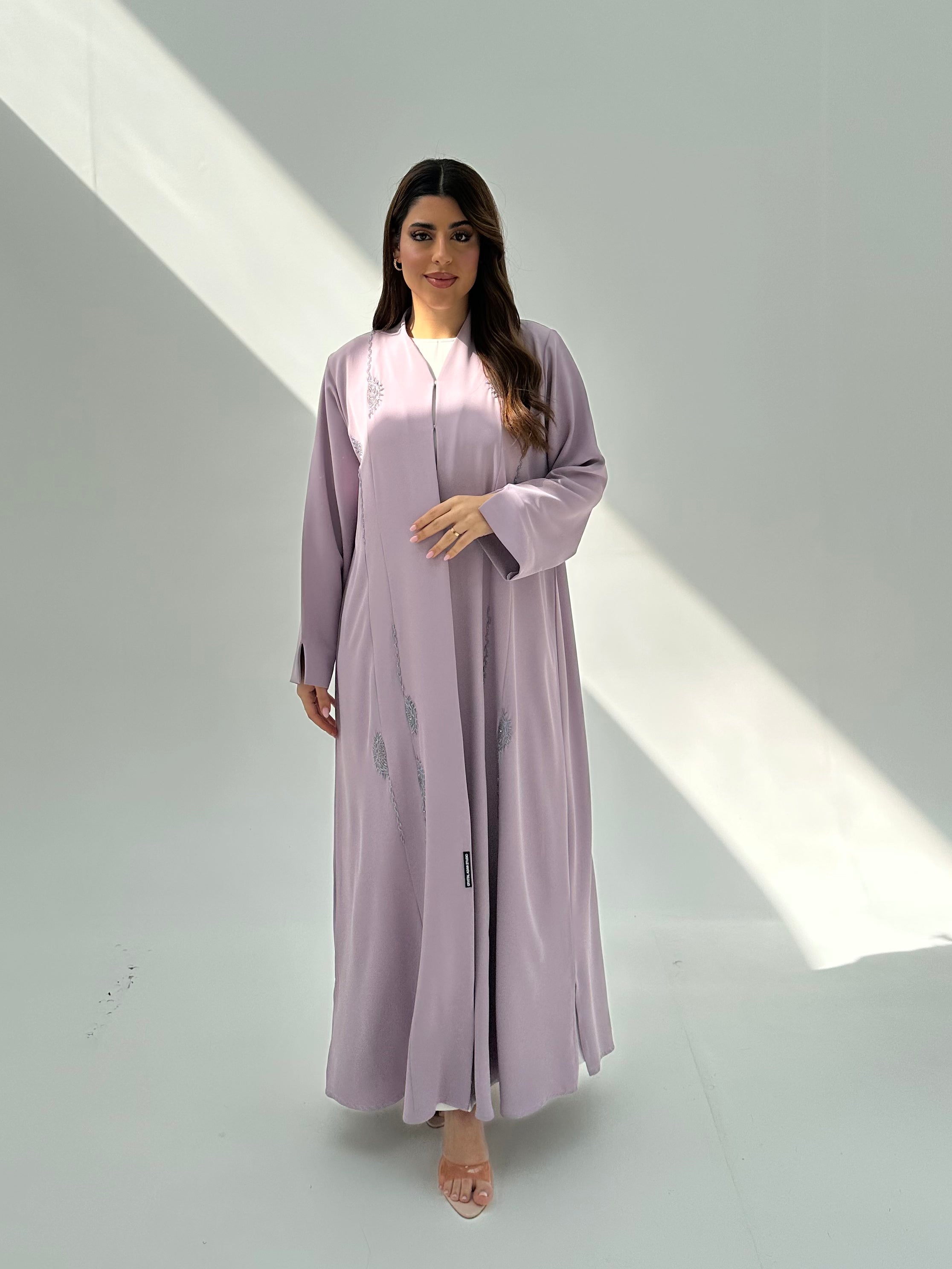C 2054 Lavender Beaded Abaya