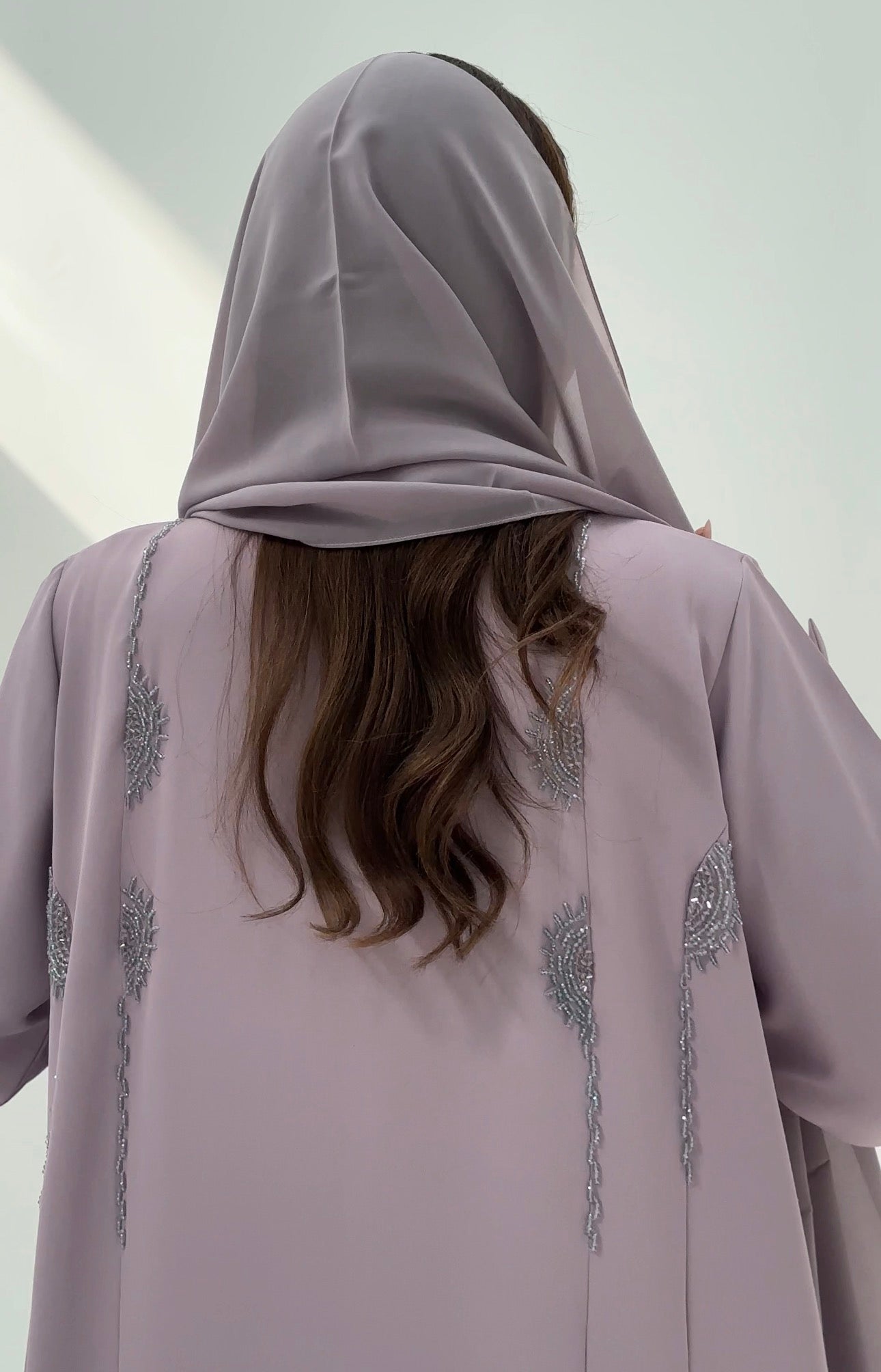 C 2054 Lavender Beaded Abaya