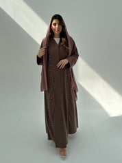 C 2056 Caramel Brown Beaded Abaya