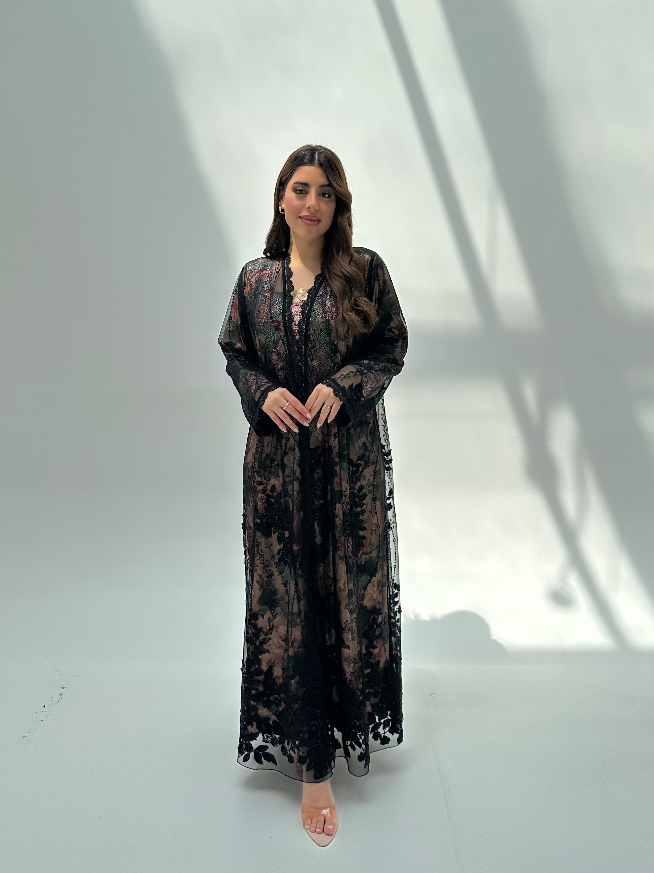 C 2060 Black Lace Abaya