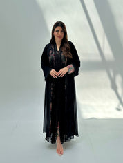 C 2062 Black Lace Abaya