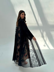 C 2062 Black Lace Abaya