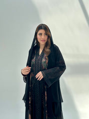 C 2062 Black Lace Abaya
