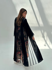 C 2063 Black Lace Abaya