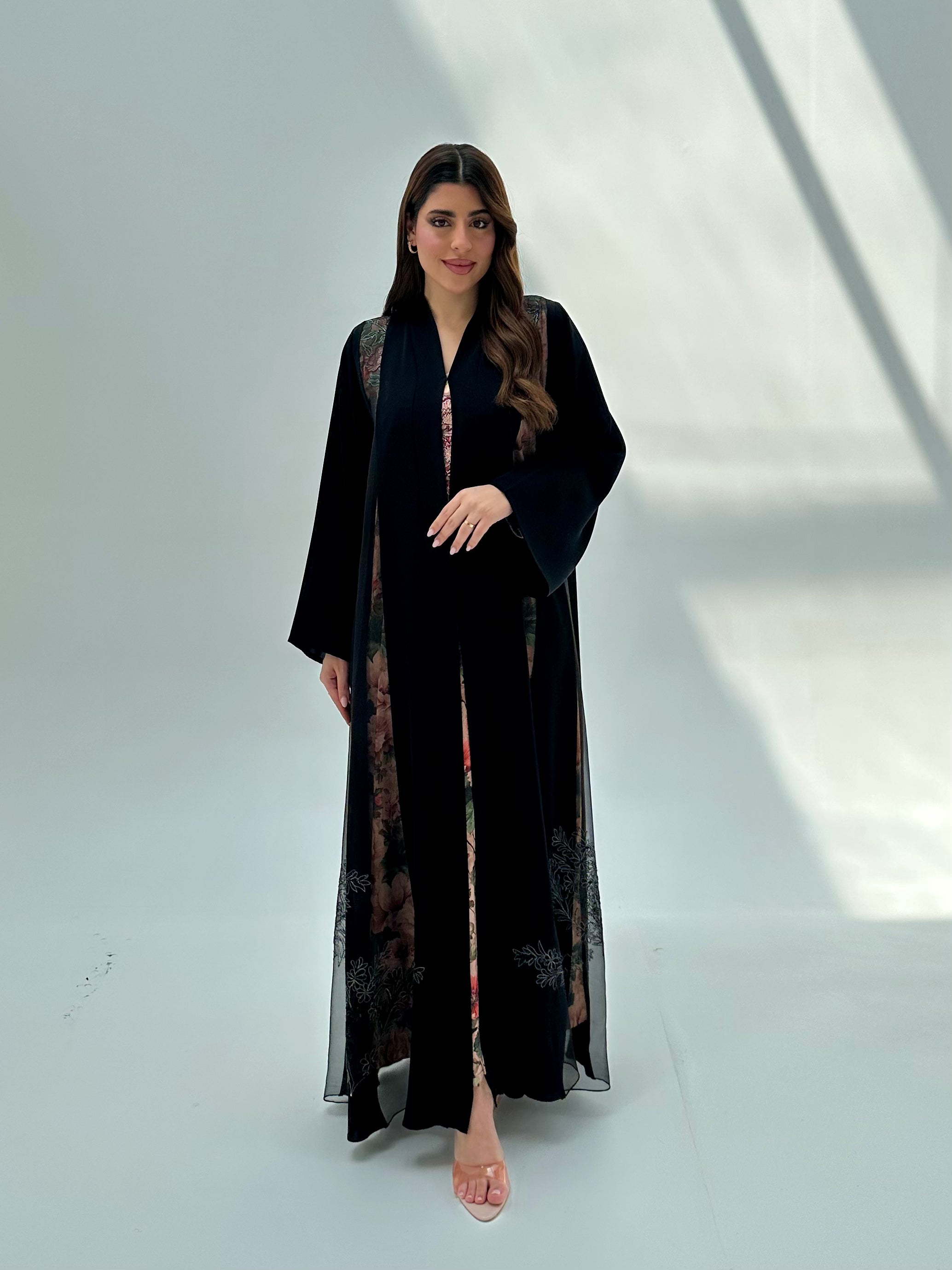 C 2066 Black Lace Abaya