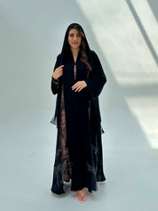 C 2066 Black Lace Abaya
