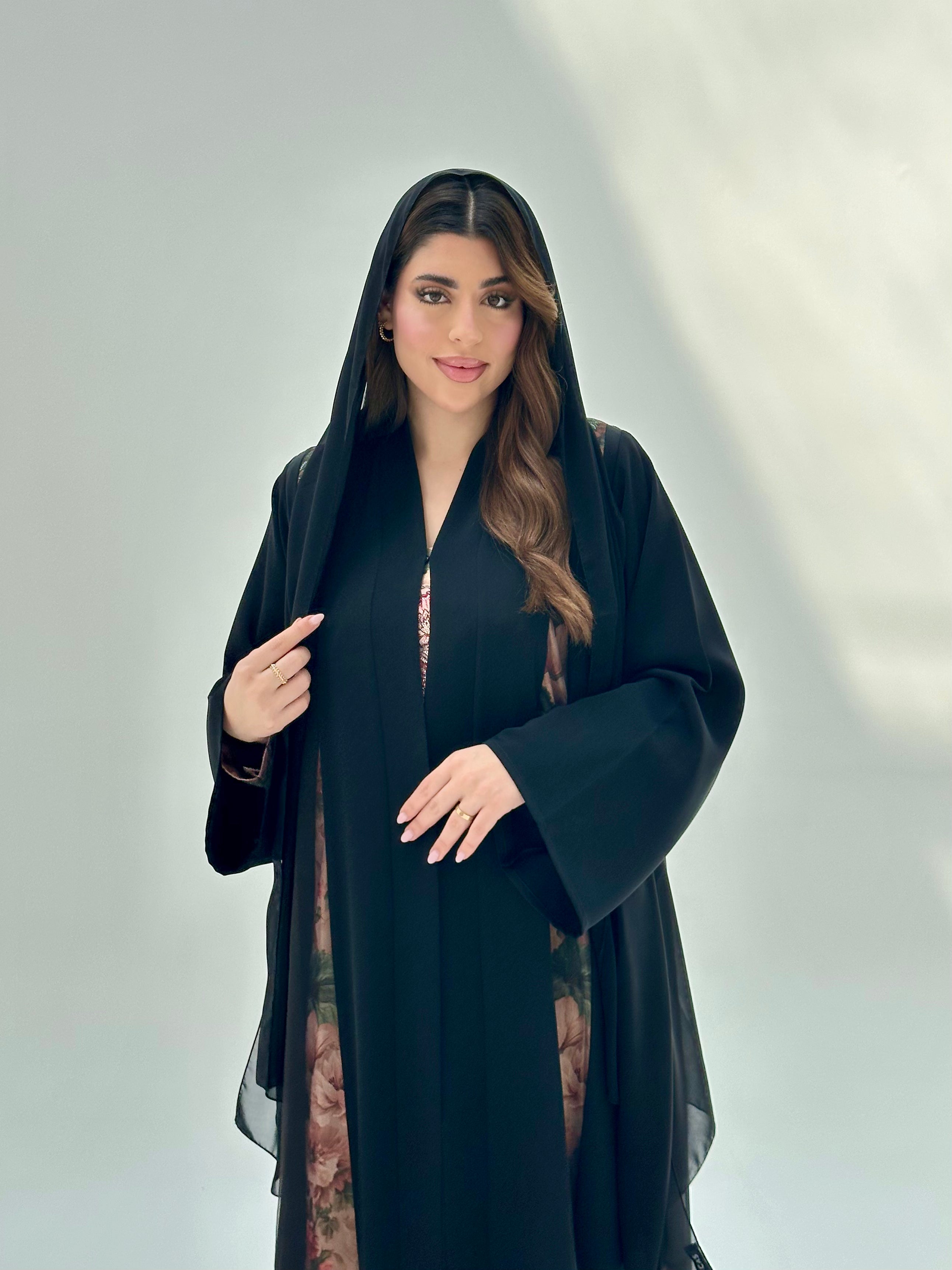 C 2066 Black Lace Abaya