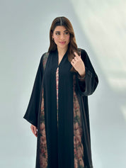 C 2066 Black Lace Abaya