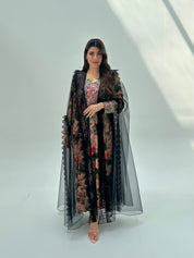 C 2069 Black Lace Abaya