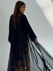 C 2071 Black Lace Abaya