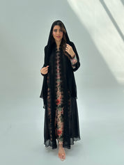 C 2071 Black Lace Abaya