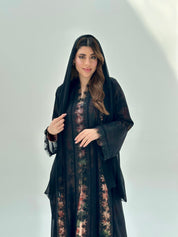 C 2071 Black Lace Abaya