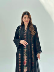 C 2071 Black Lace Abaya