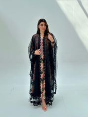 C 2073 Black Lace Abaya