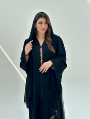 C 2074 Black Lace Abaya