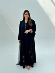 C 2074 Black Lace Abaya