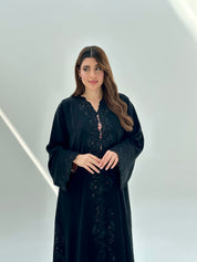 C 2075 Black Lace Abaya