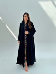 C 2076 Black Lace Abaya
