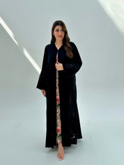 C 2077 Black Lace Abaya