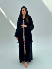 C 2077 Black Lace Abaya