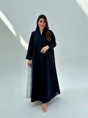 C 2079 Black Lace Abaya