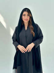 C 2079 Black Lace Abaya