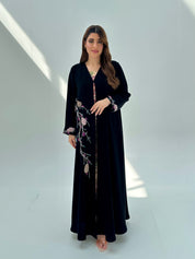 C 2080 Black Beaded Abaya