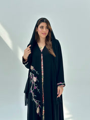 C 2080 Black Beaded Abaya