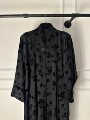 C 2081 Black Floral Printed Abaya