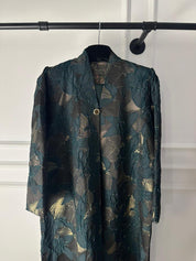 C 2083-01 Teal Gold Abaya