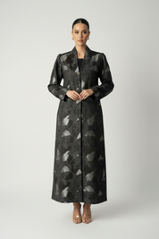 C 2083-03 Black Silver Abaya