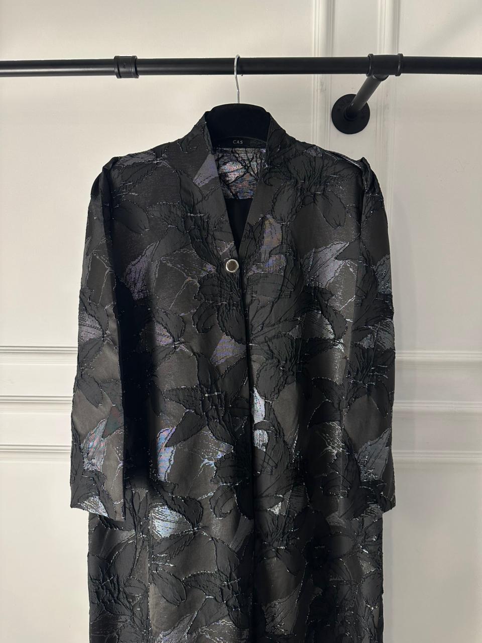C 2083-03 Black Silver Abaya