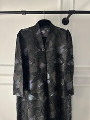 C 2083-03 Black Silver Abaya