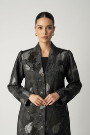 C 2083-03 Black Silver Abaya