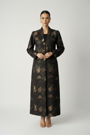 C 2083-04 Black Gold Abaya