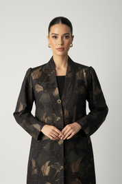 C 2083-04 Black Gold Abaya