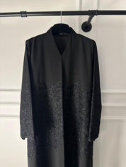 C 2084 Black Floral Lace Abaya