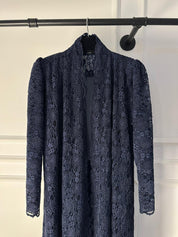 C 2088-02 Navy Blue Dantel Abaya