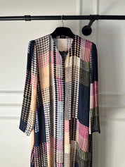 C 2091 Beige Polka Dot Printed Abaya