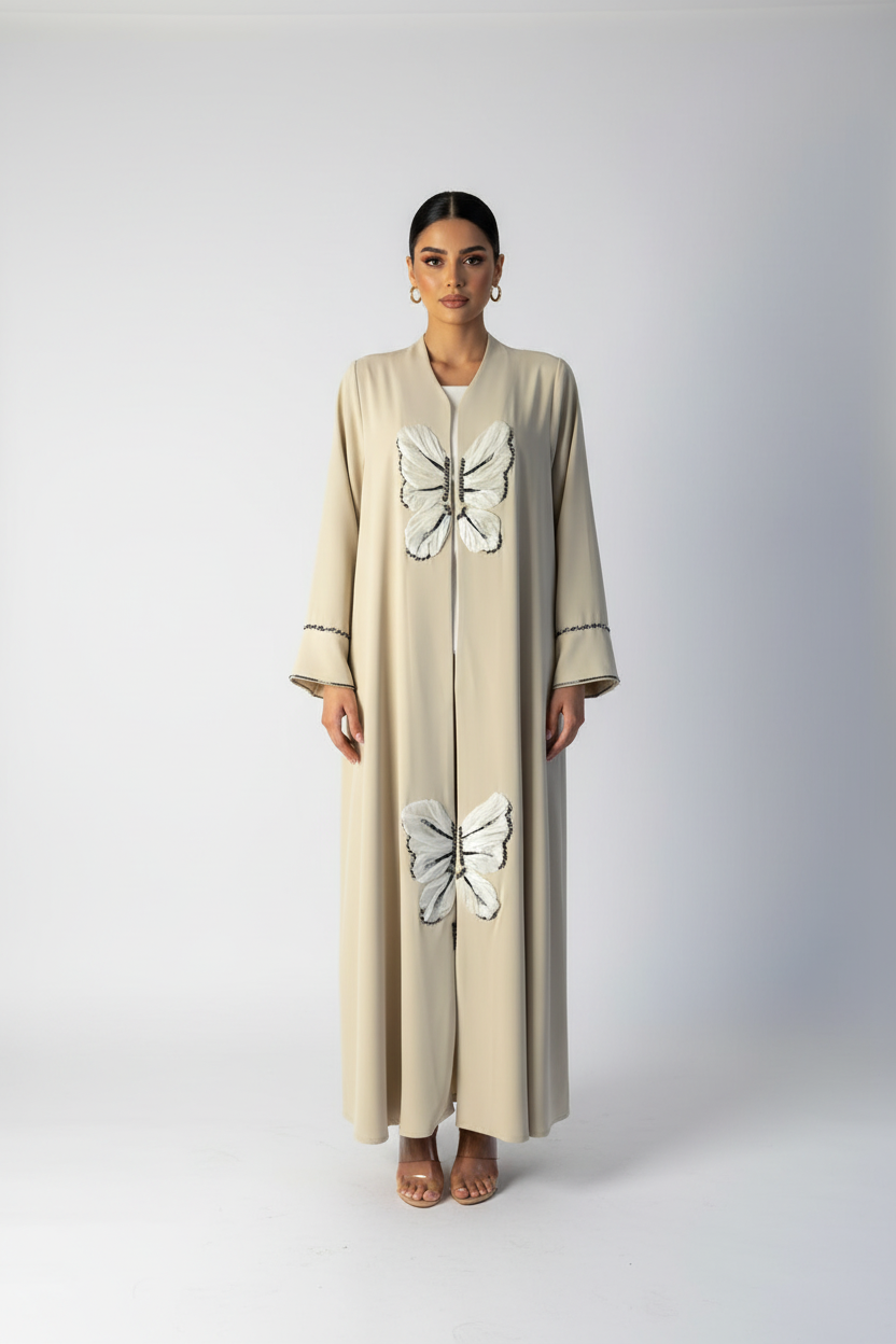 C 2094 Pastel Yellow Amira Abaya