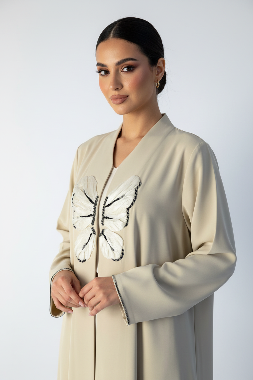 C 2094 Pastel Yellow Amira Abaya