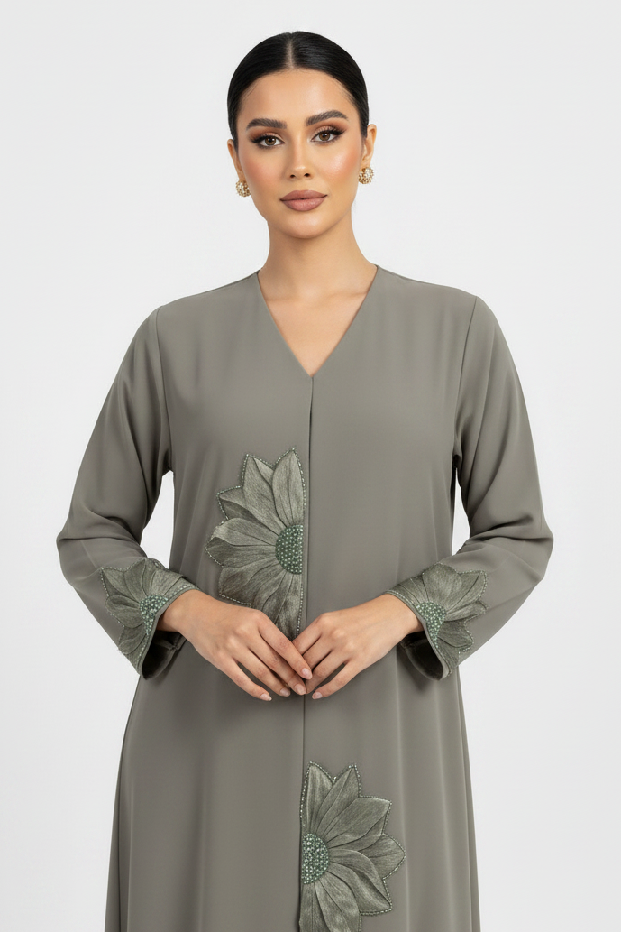 C 2095-02 Light Olive Amira Abaya