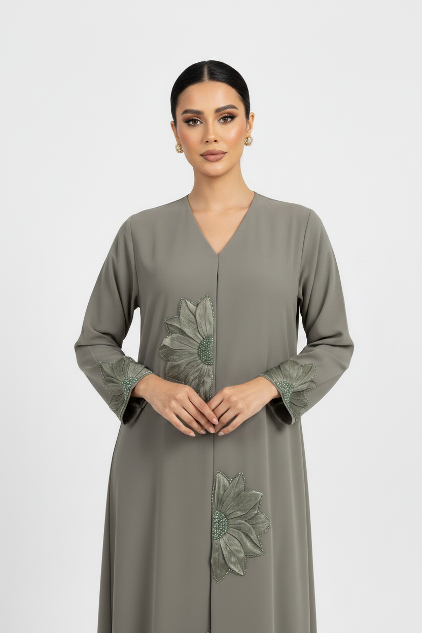 C 2095-02 Light Olive Amira Abaya