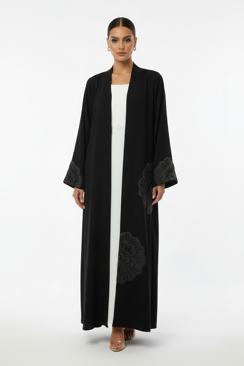 C 2096-02 Black Amira Abaya