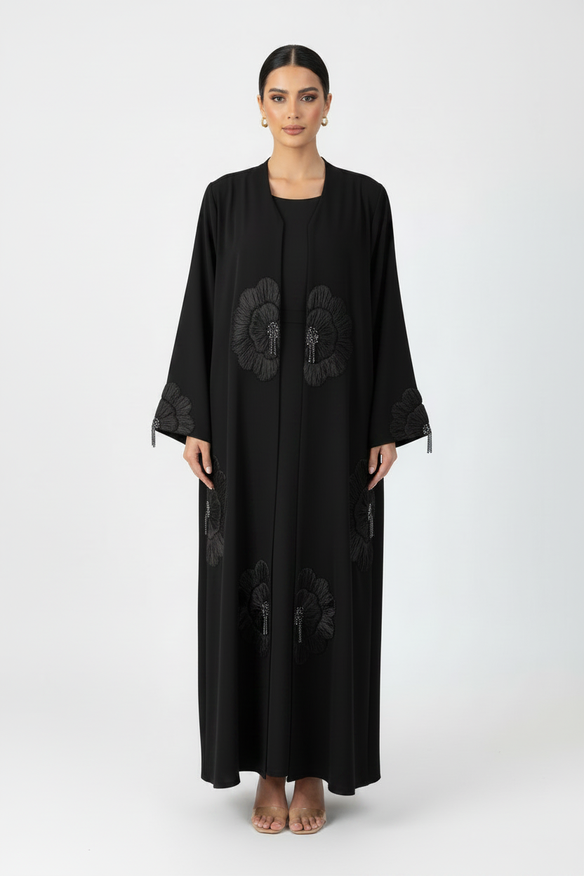C 2097-02 Black Amira Abaya