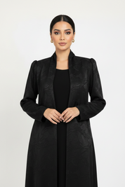 C 2101-02 Black Floral Abaya